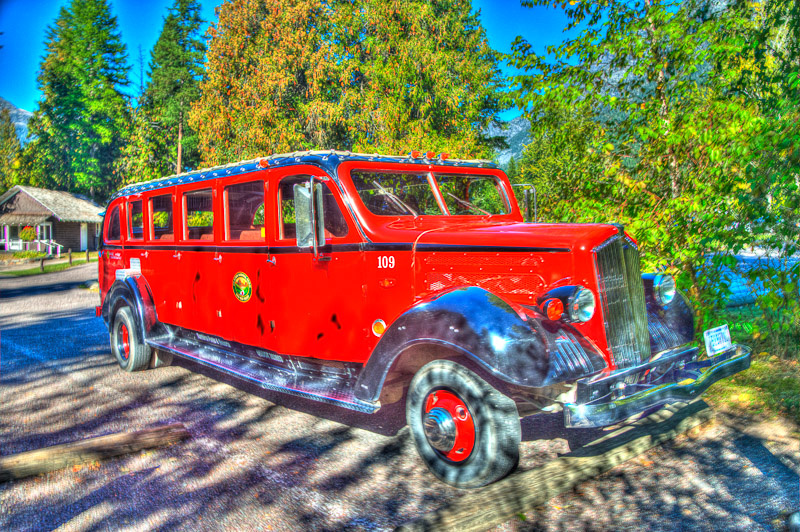 A Bus in Glacier National Park