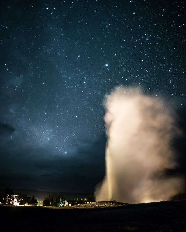 Old Faithful Under the Stars, Yellowstone National Park